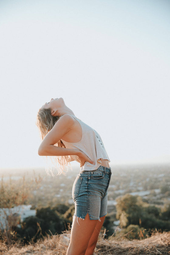 Daybreak Crop Tank - Heather Oatmeal