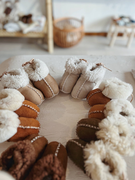 Baby Sheepskin Boots: Light Tan / Size 1-2Y