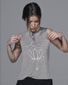 Lunar Lotus Sleeveless Tank - Heather Grey