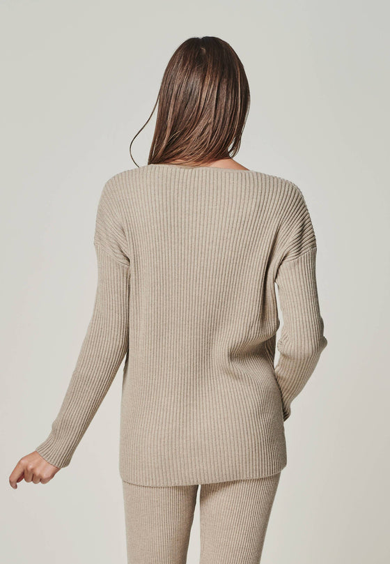 LOUNGEWEAR SET TAUPE - Blossom Sweater & Caja Legging