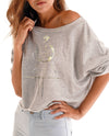 Omni Crop Sweatshirt - Heather Grey With Gold Foil Print