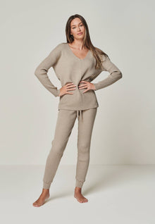  LOUNGEWEAR SET TAUPE - Blossom Sweater & Caja Legging