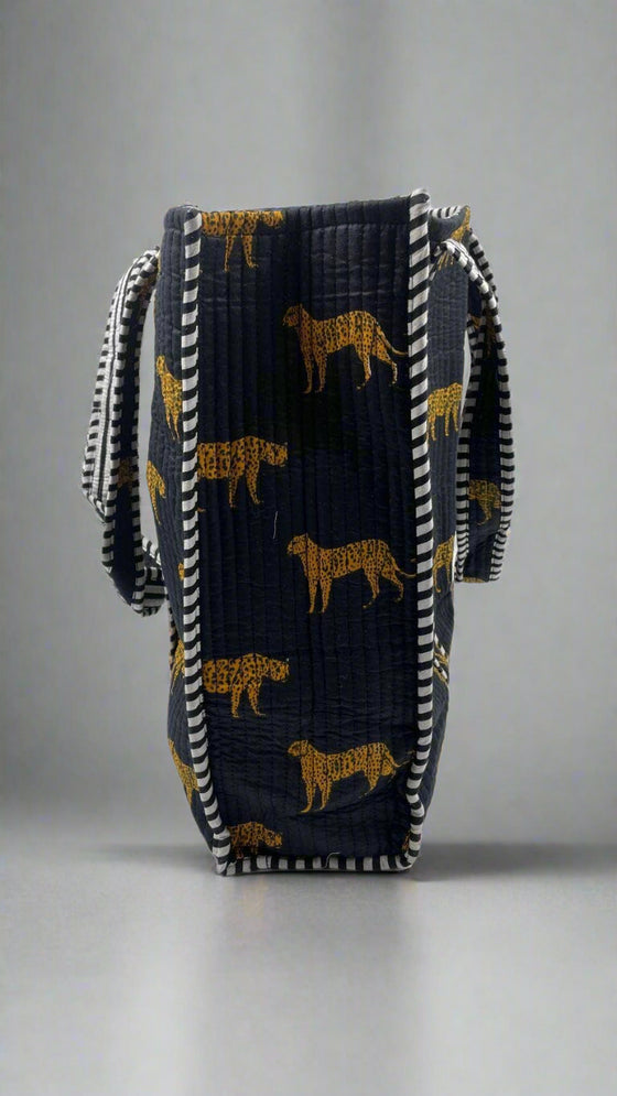 The Cheetah Tote in Onyx