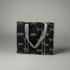 Tote bag with animal pattern on a gray background