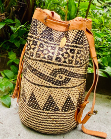  Rattan Sling Backpack + Shoulder Bag