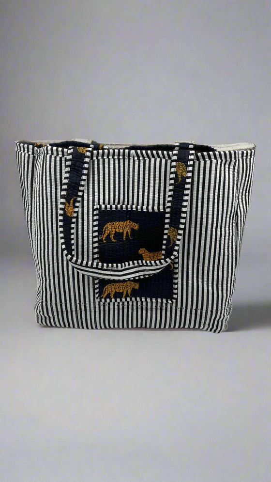 The Cheetah Tote in Onyx