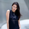 Omni Sleeveless Tank - Black With Gold Foil Print