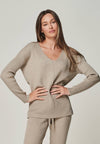 LOUNGEWEAR SET TAUPE - Blossom Sweater & Caja Legging