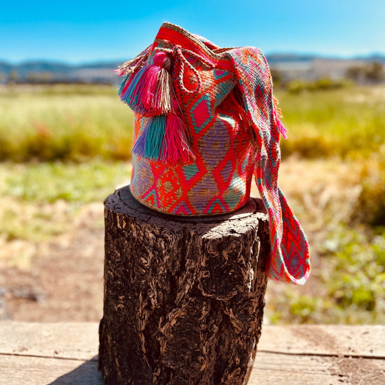 Crochet Crossbody Shoulder Bag With Tassels